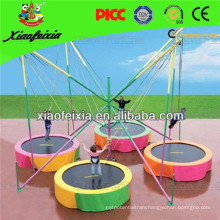 Colorful Mini Kids Fly Trampoline with 4 Stations